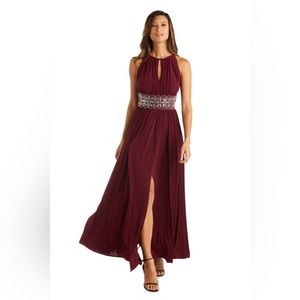 R&M Collection Designer Burgundy Maroon Merlot  Sequin Gown Size 14